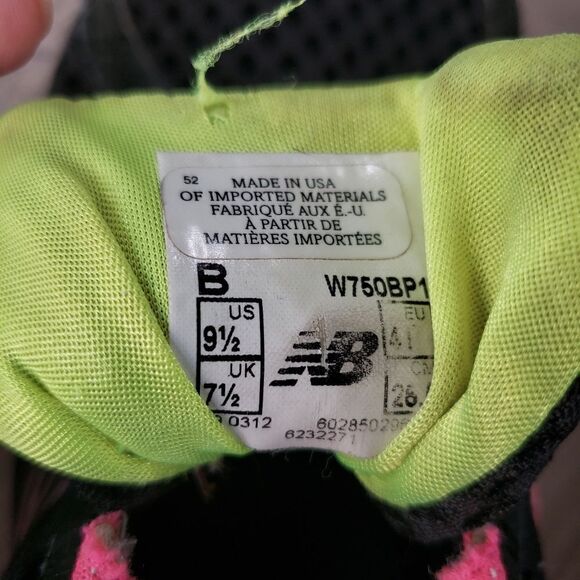 New Balance 750 V1 Women's Black Pink Athletic Running Shoes Size 9.5 B W750BP1 - Picture 8 of 11